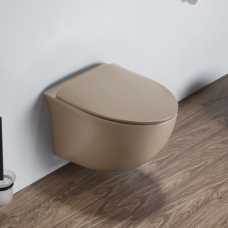 AD-206 Hot sale Bathroom One Piece Ceramic Brown Wall Hung Toilet