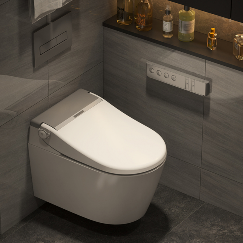 Adema wall hung smart toilet with side smart knob&grade A cermaic